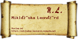 Miklóska Leonárd névjegykártya
